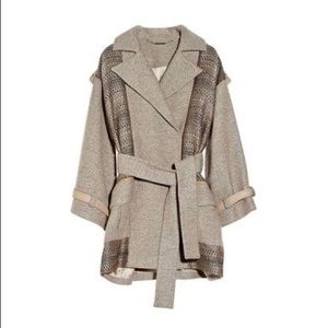 MATTHEW WILLIAMSON Oversized Jacquard Belted Wool Military Coat